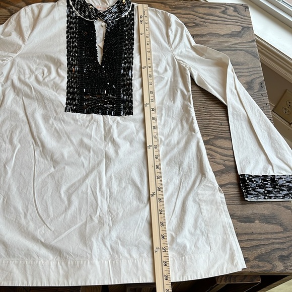 NEW! Tory Burch tunic Ivory & Black Embellished sequins Tunic size 6 - Picture 14 of 15